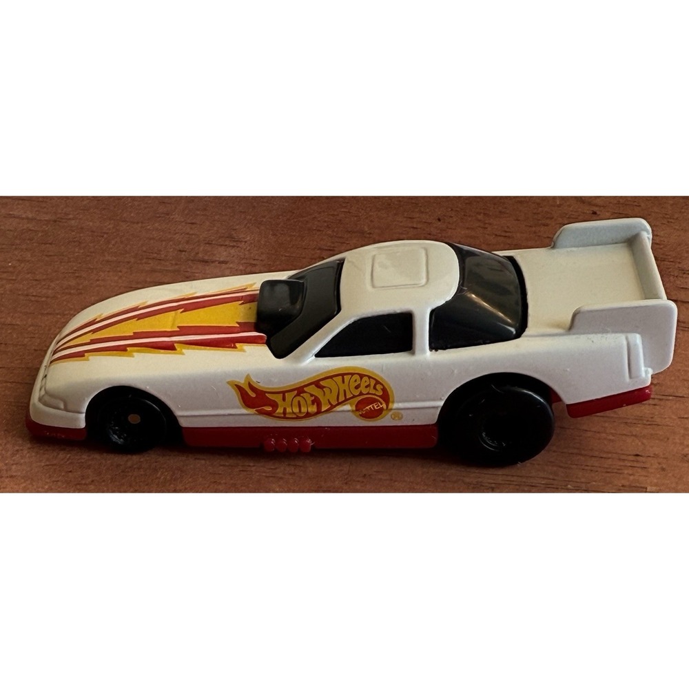 Hot Wheels 1993 Dragster‎ Car white with Orange Racing Stripe EUC